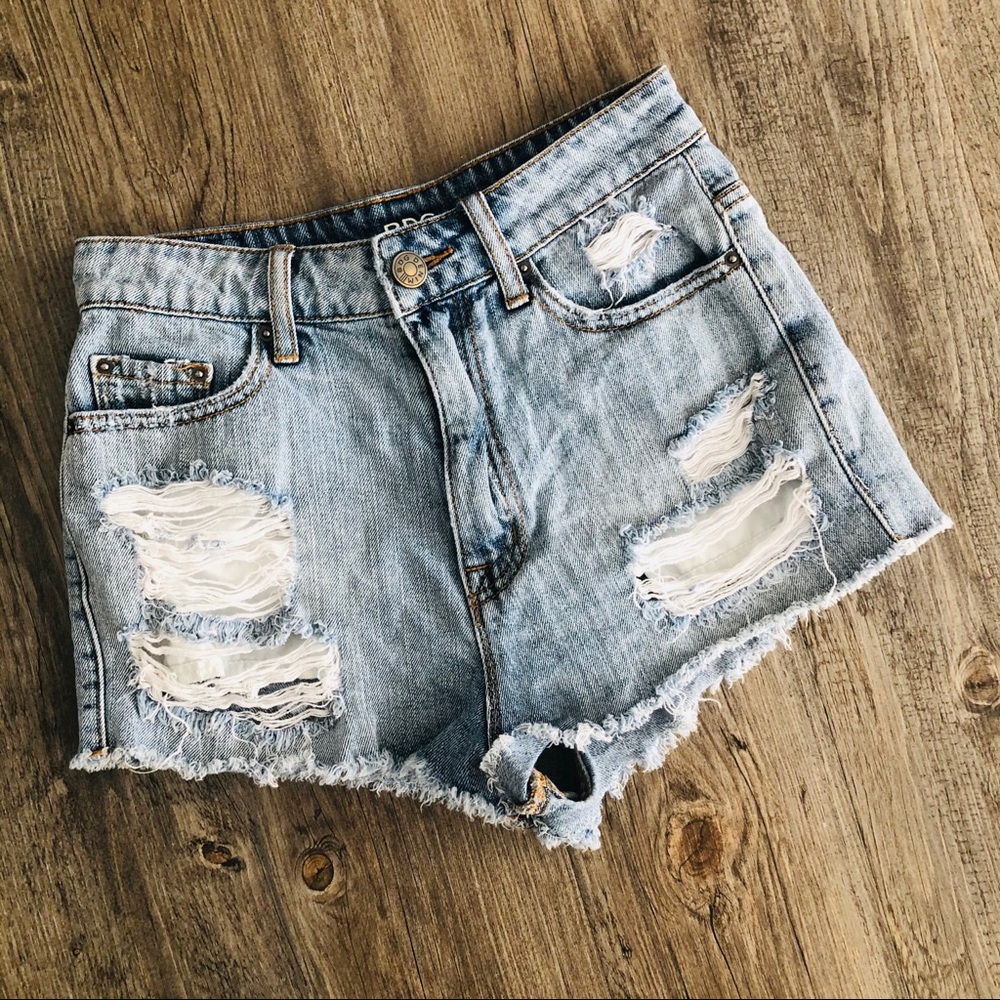 BDG high rise distressed cut off jean shorts